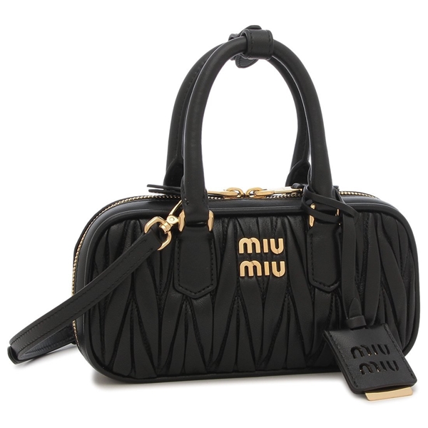 ミュウミュウ ハンドバッグ ショルダーバッグ マテラッセ アルカディ ミニ ブラック レディース MIU MIU 5BP088 AN88 F0002