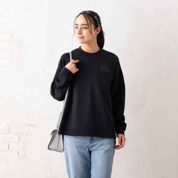 ●商品名：モンクレール スウェット ブラック レディース MONCLER 8G00020 M3986 952 SWEATSHIRT BLACK●カラー：BLACK●サイズ：着丈×肩幅×身幅×袖丈×胸囲