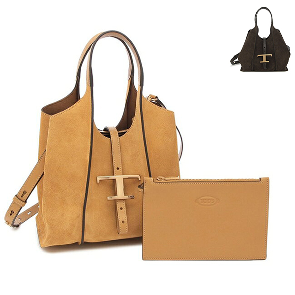 トッズ ハンドバッグ ショルダーバッグ Tタイムレス スエード ショッピングバッグ ミニサイズ 2WAY レディース TODS XBWTSBA9100 P3A T T