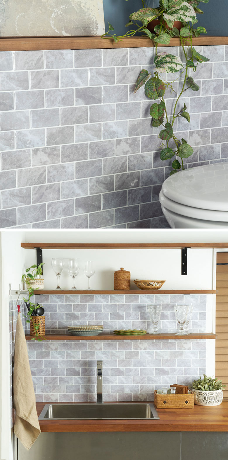 ツルツルとした表面と、立体感のあるデザインが本物のタイルのよう