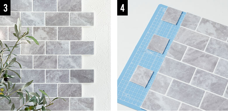 貼る面の端に合わせたい場合は、初めにジョイント部分をカットして下さい