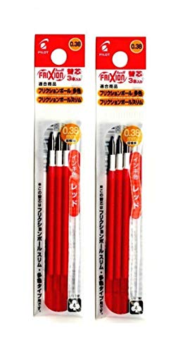 パイロット フリクションボール スリム・多色タイプ用 替芯0.38mm 3本入り レッド LFBTRF30UF3R 2個組み