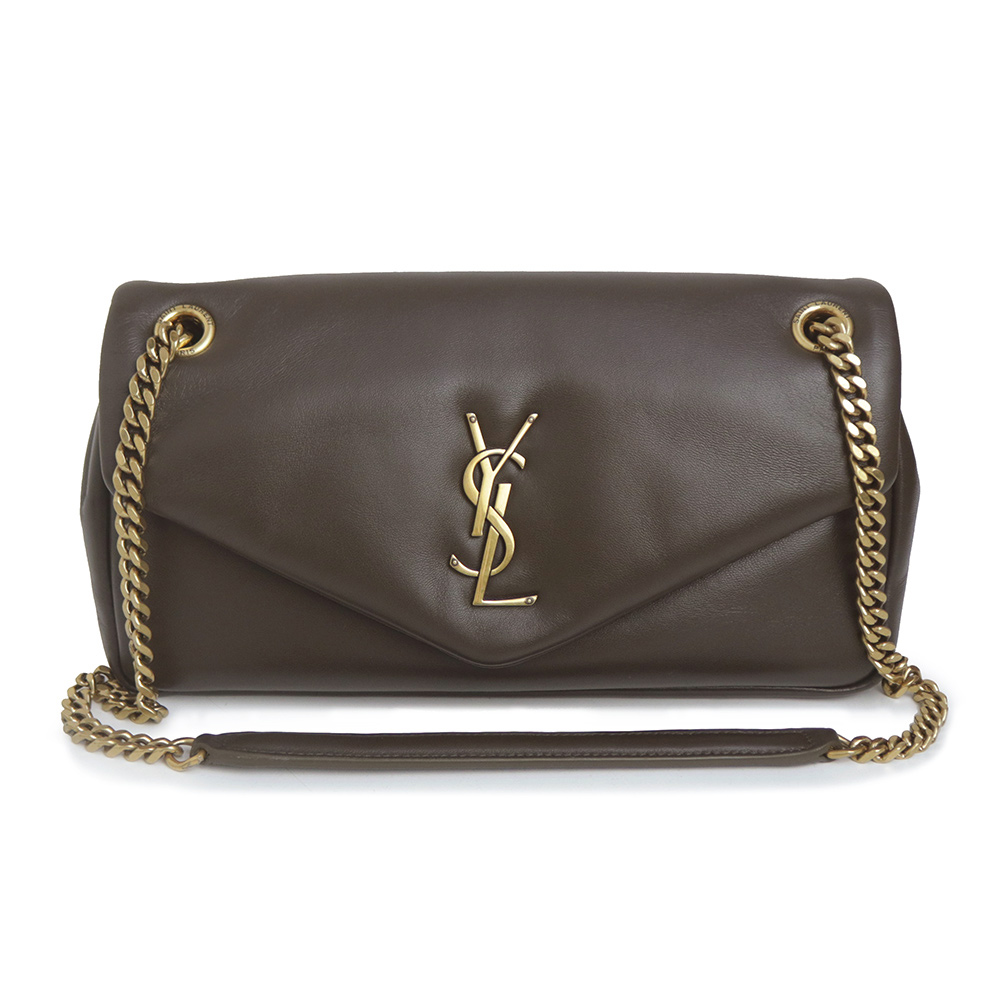 （未使用 展示品）イヴ サンローラン YVES SAINT LAURENT カリプソ チェーン ショルダーバッグ 斜め掛け ラムスキン レザー ライトムス