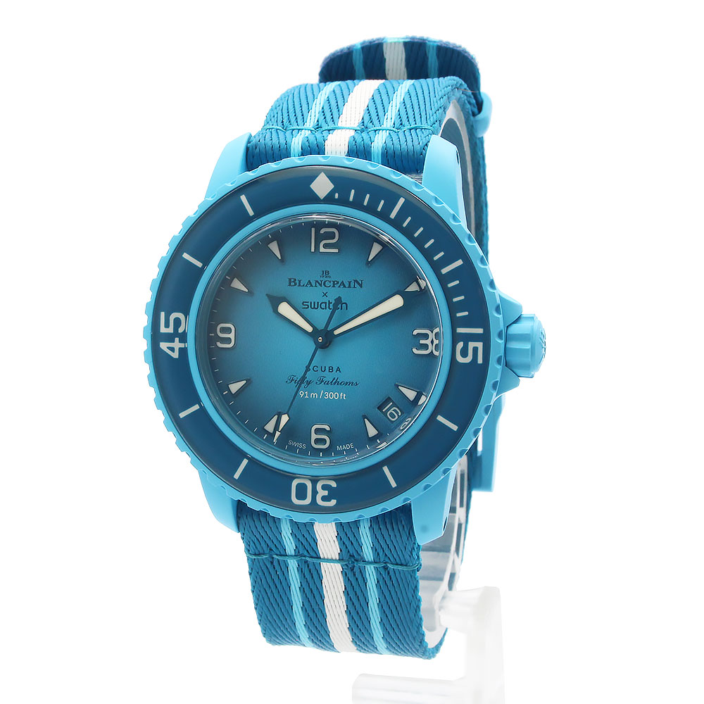 （新品・未使用品）ブランパン Blancpain スウォッチ Swatch スクーバ フィフティファゾムス ブルーラグーン FIFTY FATHOMS BLUE LAGOON