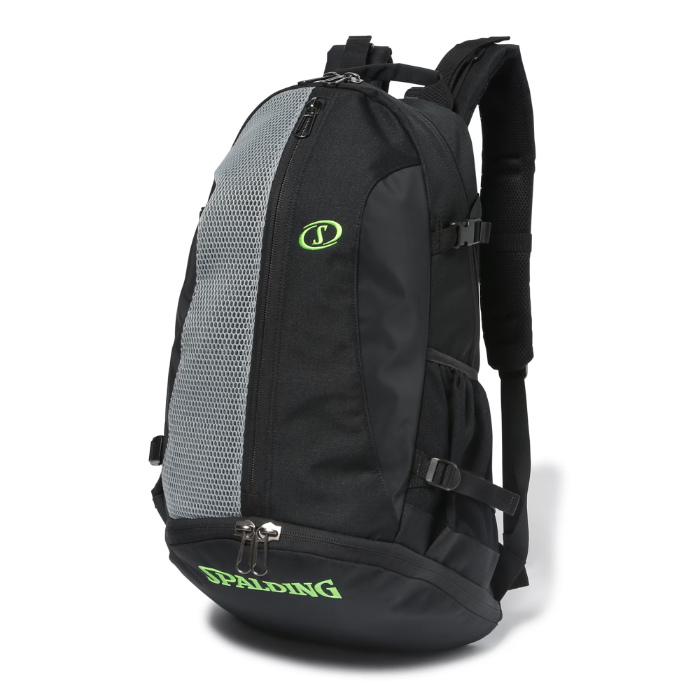 スポルディング バスケットボール バックパック ケイジャー ブリーズ グレー×グリーン 40-017GG