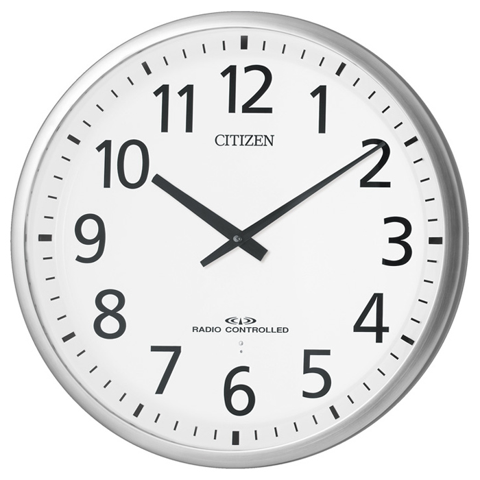 シチズン 高感度電波時計 掛け時計 銀色ヘアライン仕上 4MY821-019