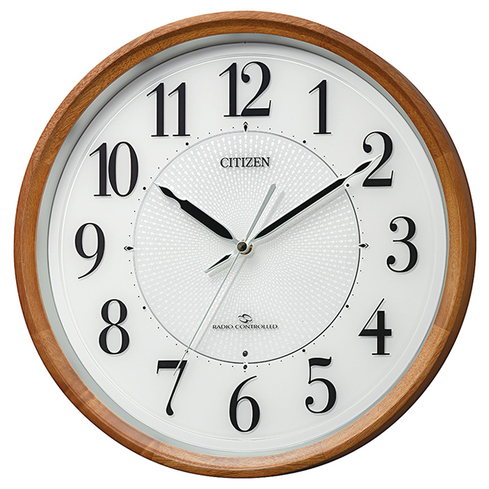 シチズン 高感度電波時計 掛け時計 茶色半艶仕上 4MY860-006