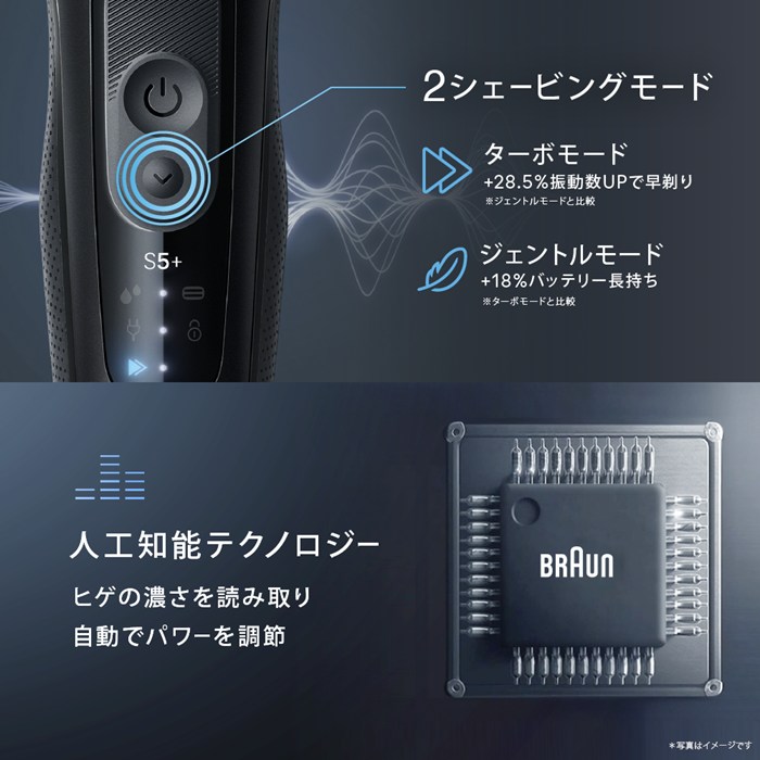 ブラウン メンズシェーバー 3枚刃 シリーズ5+ 53-N52000S ブラック