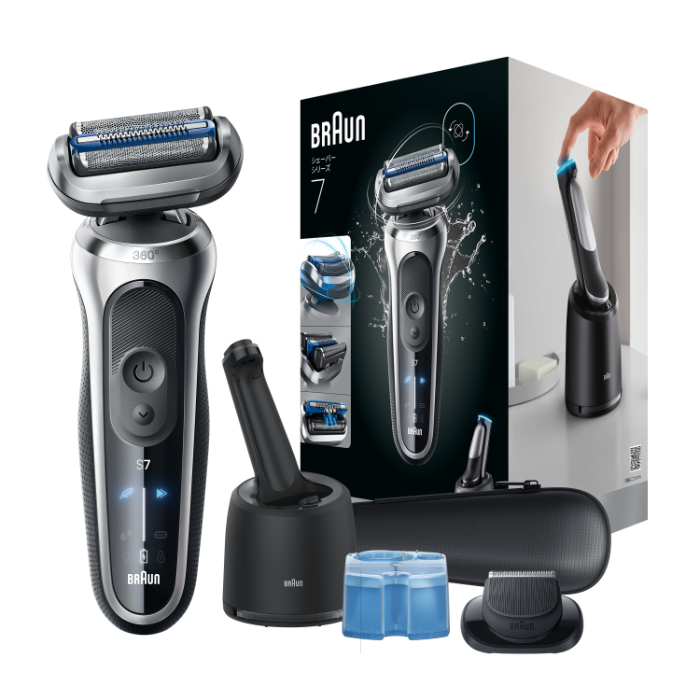 ブラウン メンズシェーバー 3枚刃 シリーズ7 アルコール洗浄システム付 73-S85010CC シルバー
