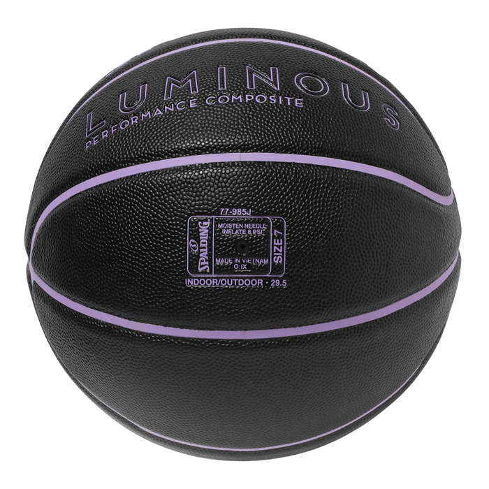 スポルディング バスケットボール ルミナス 合成皮革 ブラック×バイオレット 7号 77-985J SPALDING