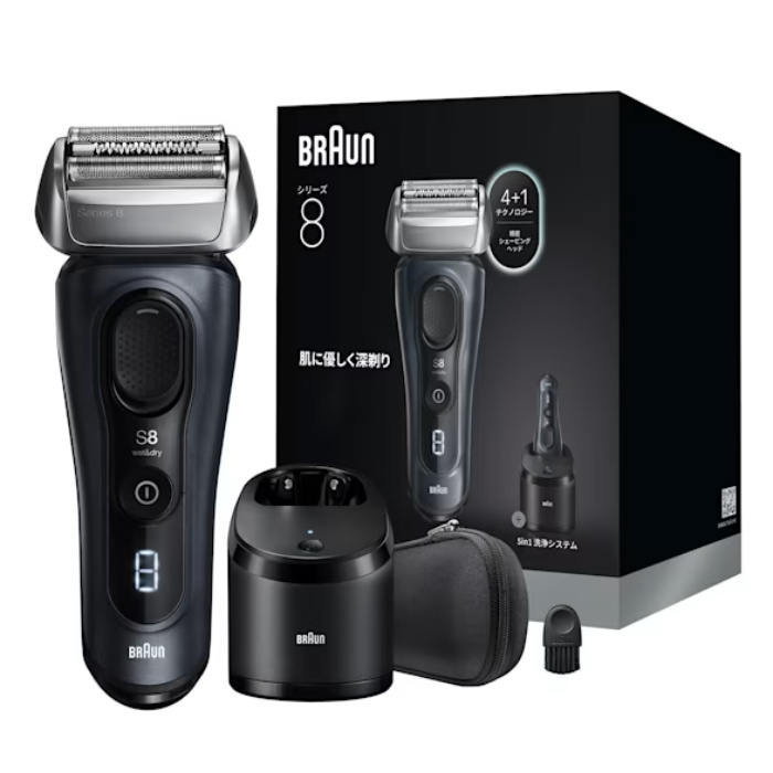 ブラウン メンズシェーバー シリーズ8 洗浄台付き 8663cc グレー 電気シェーバー Series8