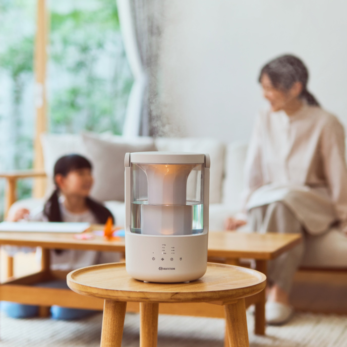 リズム 超音波式 加湿器 2L MIST250 ウォームグレー 9YYA64RH84 プレハブ7畳まで 木造4畳まで LED照明 Autoモード 湿度センサー 自動運転アロマ加湿器 リズム 超音波式 加湿器 2L MIST250 ウォームグレー 9YYA64RH84