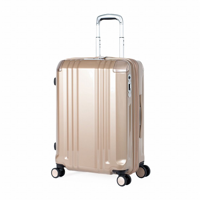 A.L.I ハードキャリーケース デカかるEdge 拡張タイプ 4～6泊 52L＋8L ALI-089-22W-SG シャンパンゴールド