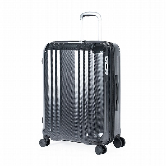 A.L.I ハードキャリーケース デカかるEdge 拡張タイプ 7～9泊 70L＋12L ALI-089-24W-WBK ウェーブブラック