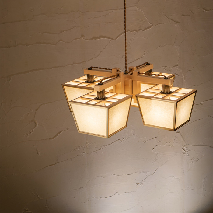 ペンダントライト AP881-B コンビネーションランプ シャンデリア 升 shou 生なり ペンダントライト 新洋電気 和風照明 和室 おしゃれ