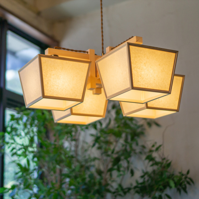 ペンダントライト AP881-B コンビネーションランプ シャンデリア 升 shou 生なり ペンダントライト 新洋電気 和風照明 和室 おしゃれ