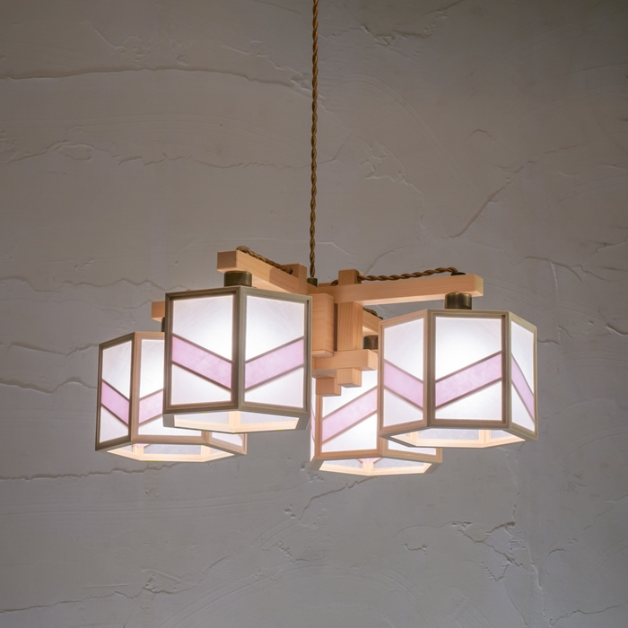 新洋電気 コンビネーションランプ シャンデリア 湊 sou 不織布+藤 AP884-H