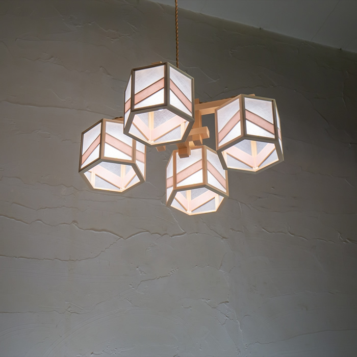 新洋電気 コンビネーションランプ シャンデリア 湊 sou 不織布+桜 AP884-I