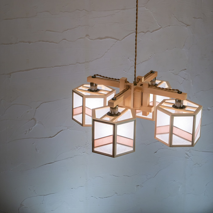 新洋電気 コンビネーションランプ シャンデリア 湊 sou 不織布+桜 AP884-I