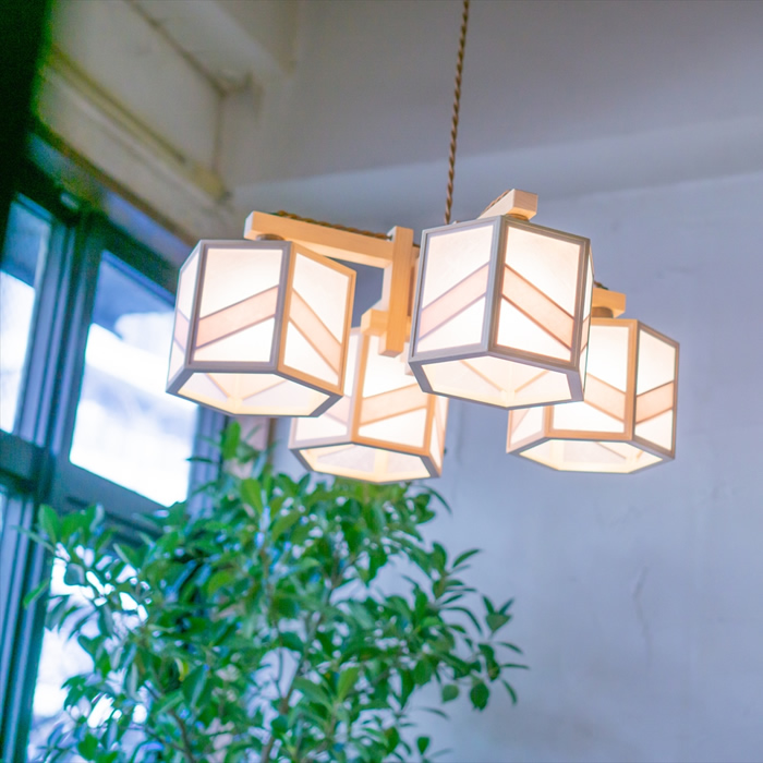 新洋電気 コンビネーションランプ シャンデリア 湊 sou 不織布+桜 AP884-I