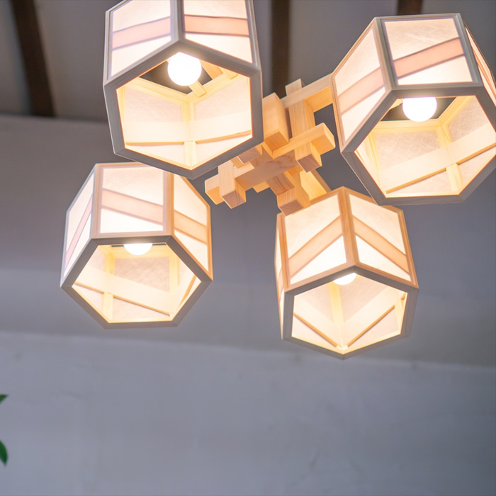 新洋電気 コンビネーションランプ シャンデリア 湊 sou 不織布+桜 AP884-I