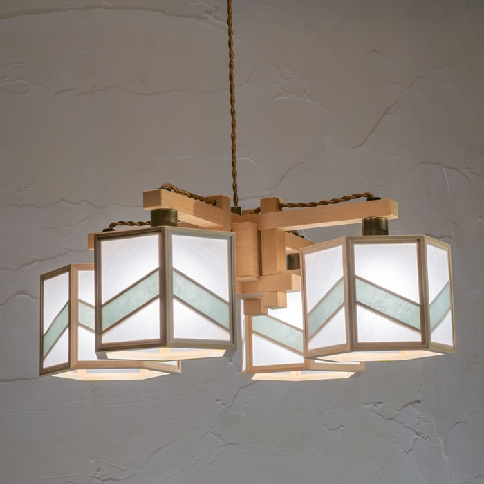 新洋電気 コンビネーションランプ シャンデリア 湊 sou 不織布+利休鼠 AP884-J