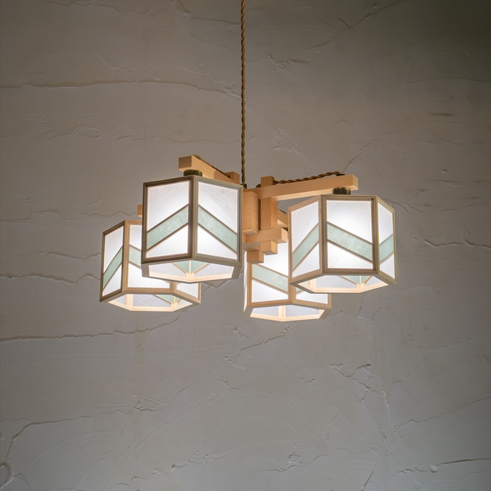 新洋電気 コンビネーションランプ シャンデリア 湊 sou 不織布+利休鼠 AP884-J