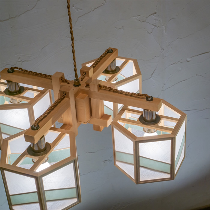 新洋電気 コンビネーションランプ シャンデリア 湊 sou 不織布+利休鼠 AP884-J