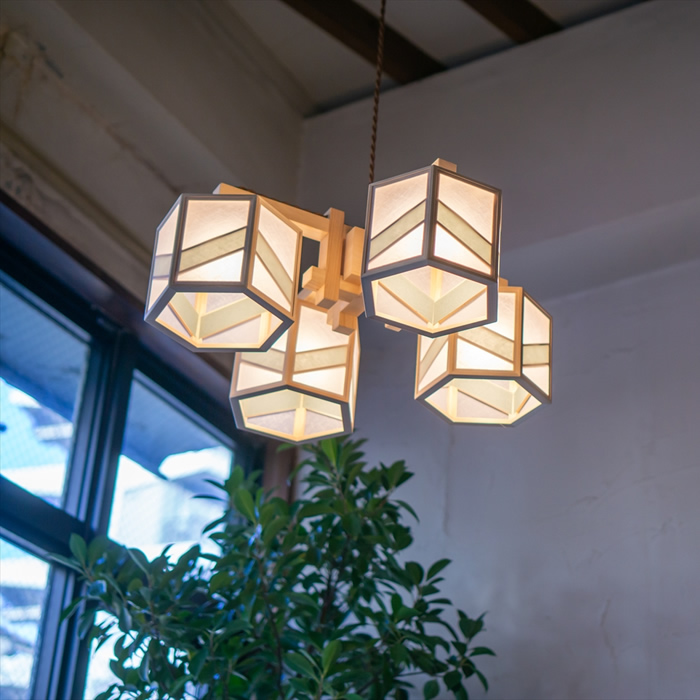 新洋電気 コンビネーションランプ シャンデリア 湊 sou 不織布+利休鼠 AP884-J