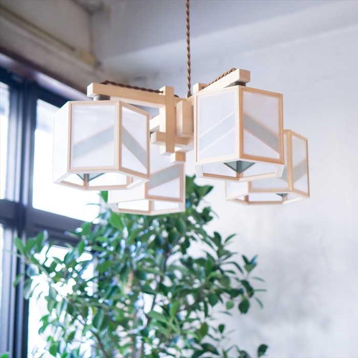 新洋電気 コンビネーションランプ シャンデリア 湊 sou 不織布+利休鼠 AP884-J