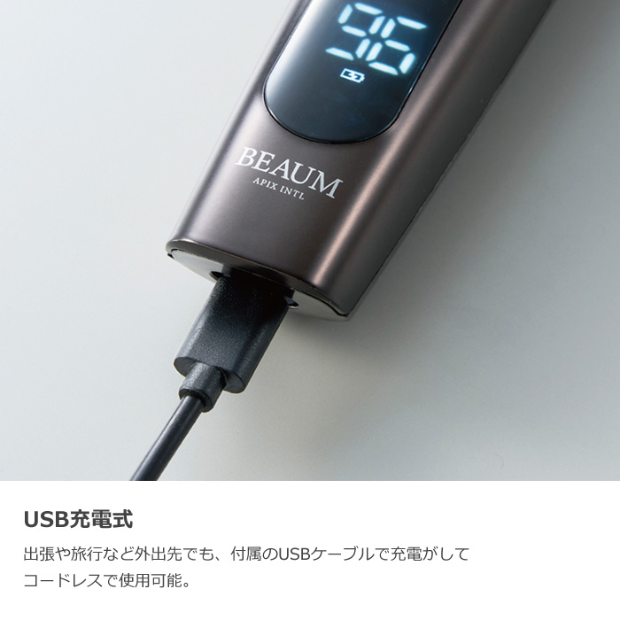 アピックス 電気バリカン BEAUM ビューム 2ブロックトリマー ATB-B04-GY 電動トリマー