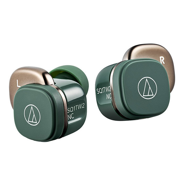 オーディオテクニカ 完全ワイヤレスイヤホン ATH-SQ1TW2NC-GR フォレストグリーン ノイズキャンセリング Bluetooth