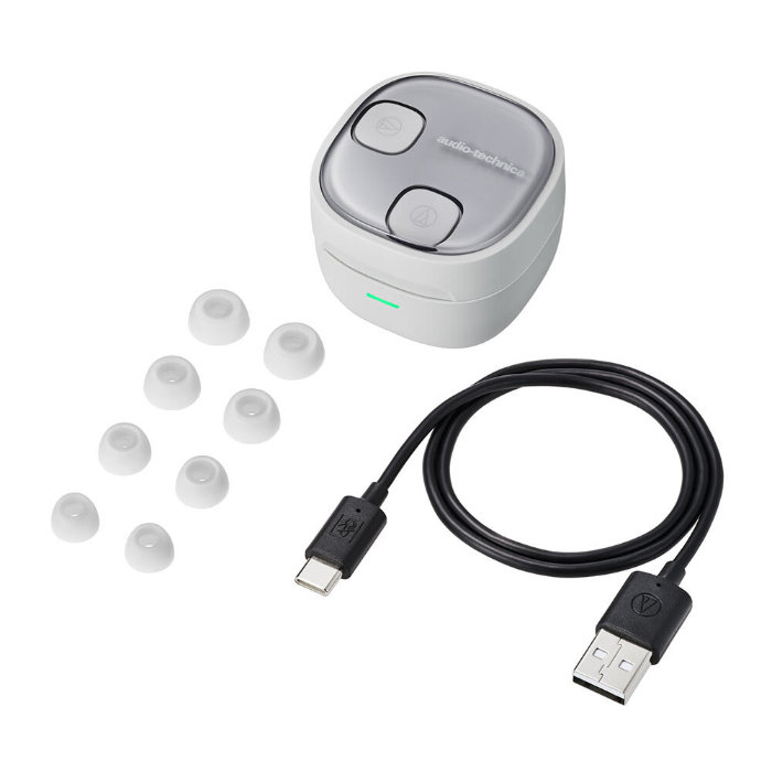 オーディオテクニカ 完全ワイヤレスイヤホン ATH-SQ1TW2NC-GY グレー ノイズキャンセリング Bluetooth