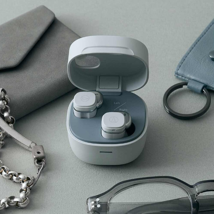オーディオテクニカ 完全ワイヤレスイヤホン ATH-SQ1TW2NC-GY グレー ノイズキャンセリング Bluetooth
