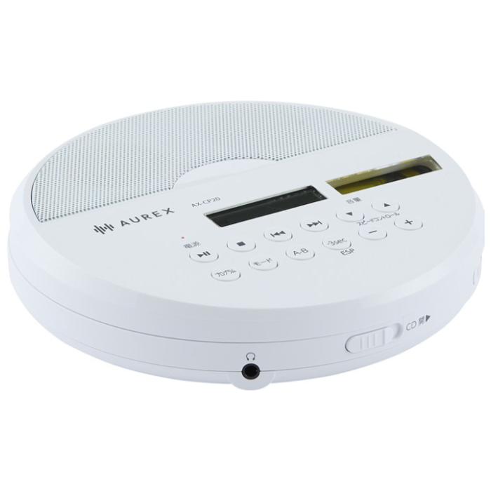 東芝 ポータブルCDプレーヤー スピーカー搭載 AUREX CD窓 語学学習 AX-CP20-W ホワイト