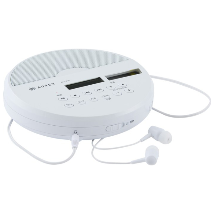 東芝 ポータブルCDプレーヤー スピーカー搭載 AUREX CD窓 語学学習 AX-CP20-W ホワイト