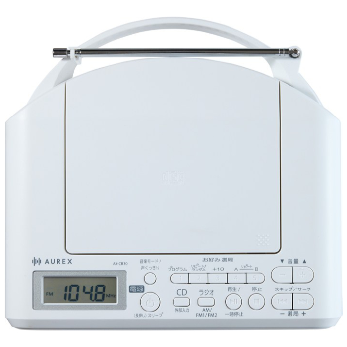 東芝 CDラジオ AUREX 声くっきり機能搭載 語学学習 AX-CR30-W ホワイト