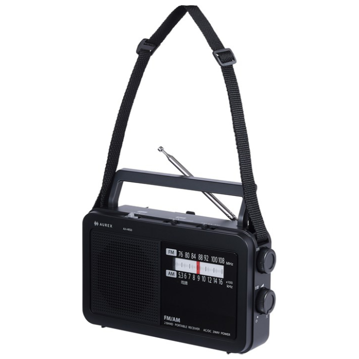 東芝 AM FM ホームラジオ AUREX LEDライト付き 声くっきり機能搭載 AX-HR50-K ブラック