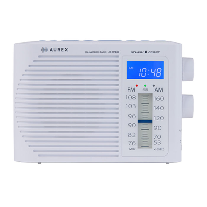 東芝 防滴クロックラジオ AX-HRB40-W ホワイト ワイドFM
