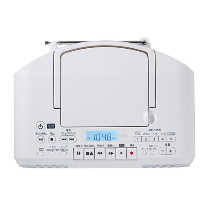 東芝 CDラジオカセットレコーダー AX-KCR60-W ホワイト ワイドFM 声くっきり CDラジカセ