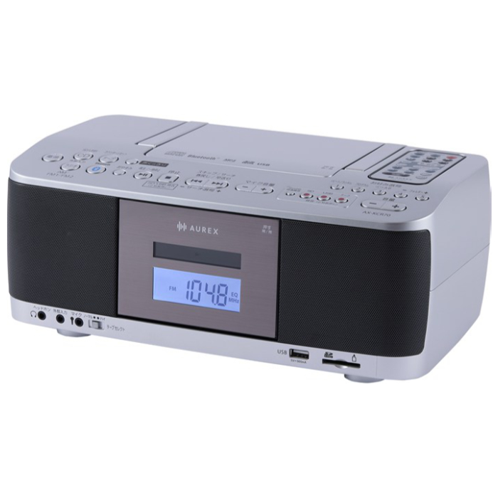 東芝 CDラジカセ AUREX SD/USB/CDラジオカセットレコーダー AX-KCR70-S シルバー