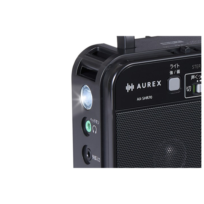 東芝 AM FM ホームラジオ AUREX LEDライト付き デカ文字 バックライト液晶 AX-SHR70-K ブラック