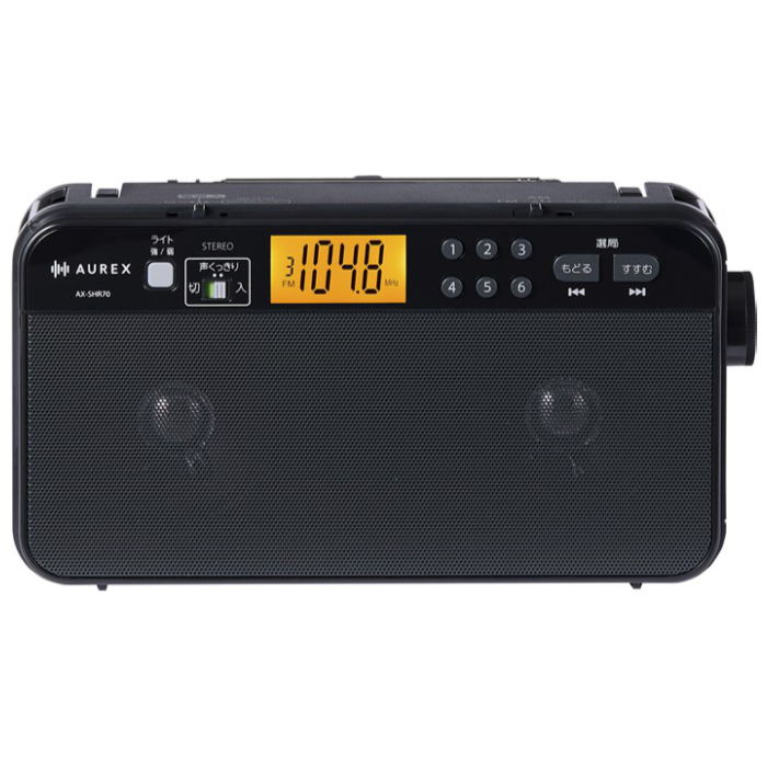 東芝 AM FM ホームラジオ AUREX LEDライト付き デカ文字 バックライト液晶 AX-SHR70-K ブラック