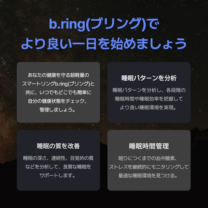 b.ring ブリング 正規販売店 スマートリング 7サイズ チタン サイズ計測キット付き B074TNSVRNG-SET マットシルバー