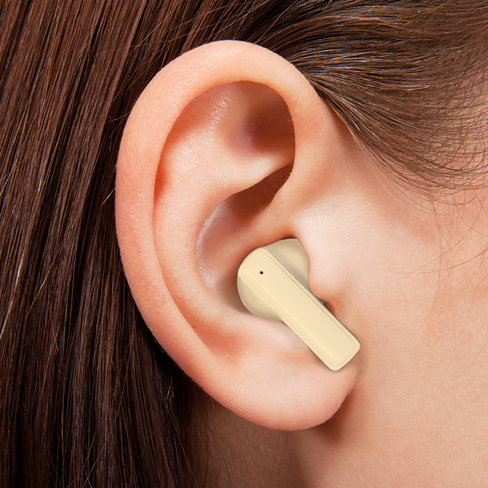 カシムラ 完全ワイヤレス ステレオイヤホン AAC パステル ベージュ BL-133