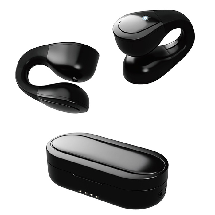 カシムラ 完全ワイヤレス ステレオイヤホン オープンイヤー AAC BK BL-139 ブラック イヤーカフ型