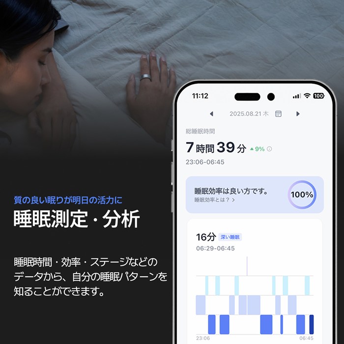 b.ring ブリング 正規販売店 AIスマートリング 9サイズ Pro G1 サイズ計測キット付き BP095TNBK1-SET ブラック