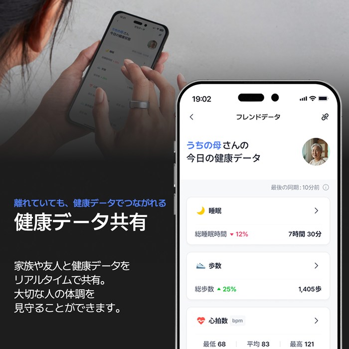 b.ring ブリング 正規販売店 AIスマートリング 10サイズ Pro G1 サイズ計測キット付き BP105TNBK1-SET ブラック