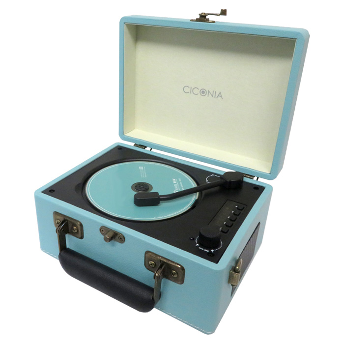 CICONIA チコニア レトロ CDプレーヤー CCD-0010-LB ライトブルー レコードプレーヤー風 多機能CDプレーヤー
