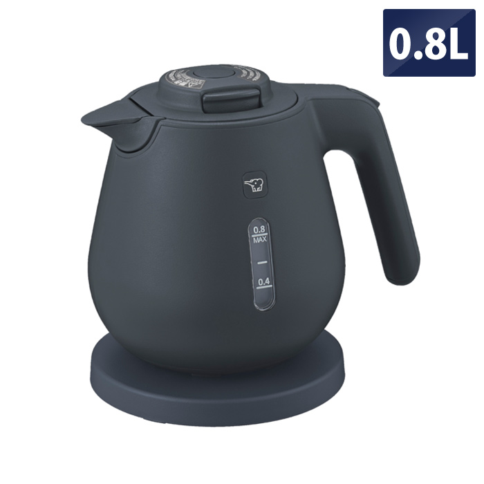 象印 電気ケトル 0.8L 転倒湯もれ防止 蒸気セーブ CK-DC08-BM ソフトブラック
